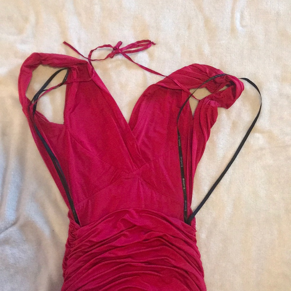 Red bebe backless dress. - Picture 3 of 4